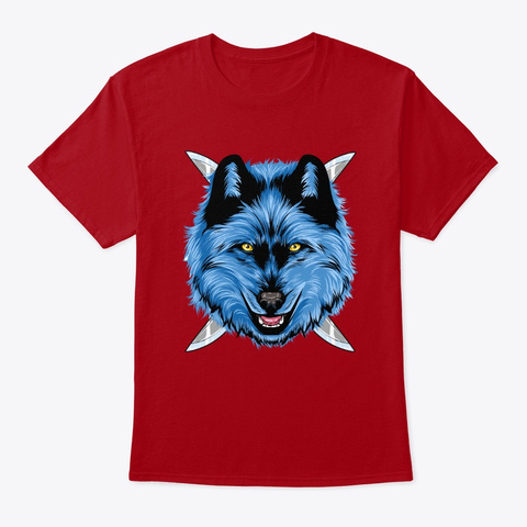 Dagger Wolf Deep Red T-Shirt Front