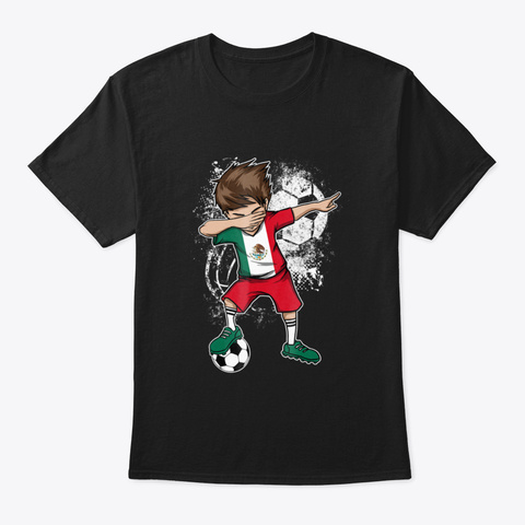 Dabbing Boy Mexico Soccer Jersey Mexican Black T-Shirt Front