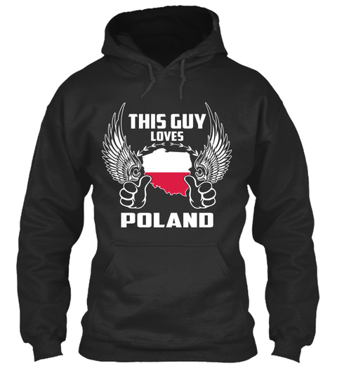 This Guy Loves Poland Jet Black T-Shirt Front