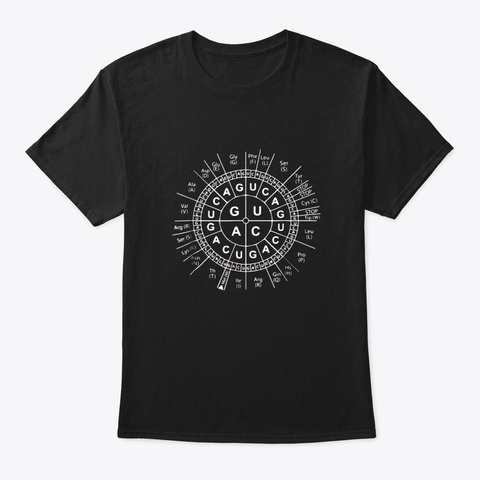 Awesome Biology Genetic Code Sun T Shirt Black T-Shirt Front
