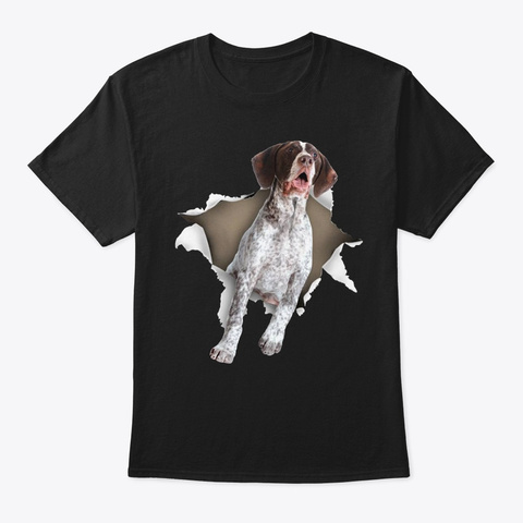German Shorthaired Pointer Torn T Shirt Black T-Shirt Front