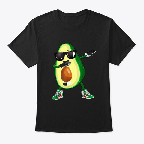 Dabbing Avocado Black T-Shirt Front