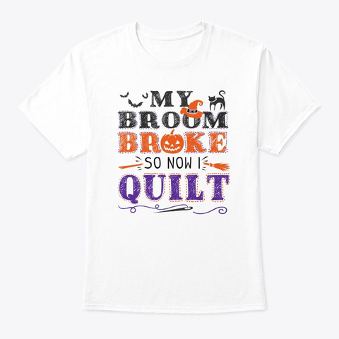 Quilting Halloween T Shirt White Kaos Front