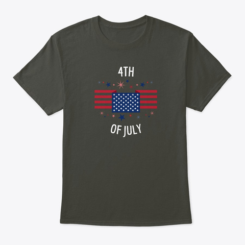 4th Of July   American Flag Smoke Gray T-Shirt Front