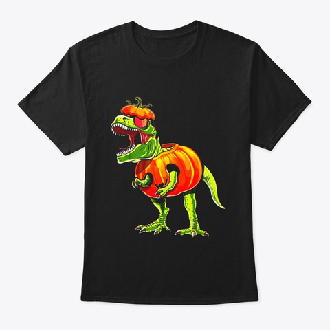 Halloween T Rex Dinosaur Shirts Black T-Shirt Front