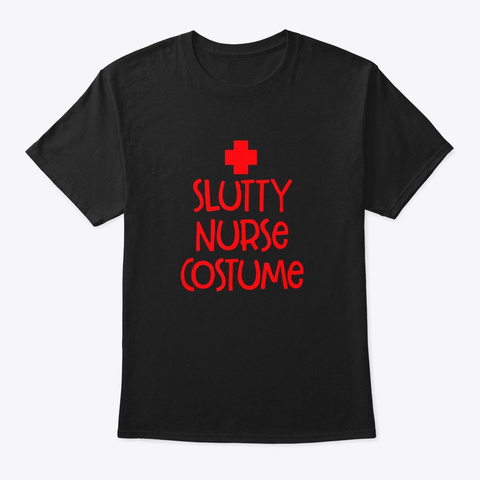 Halloween Slutty Nurse Costume Abg095 Black T-Shirt Front