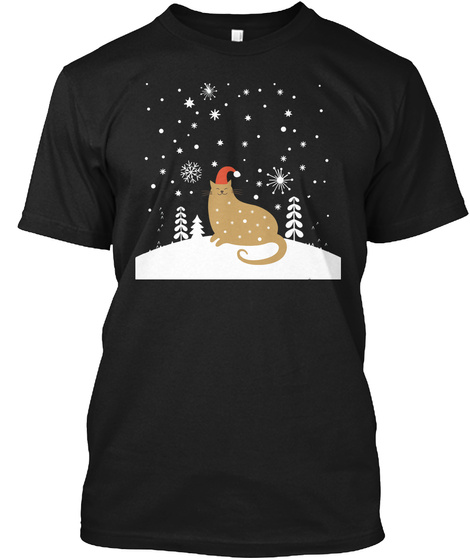 Calico Cat Shirt Funny Gift For Christma Black T-Shirt Front
