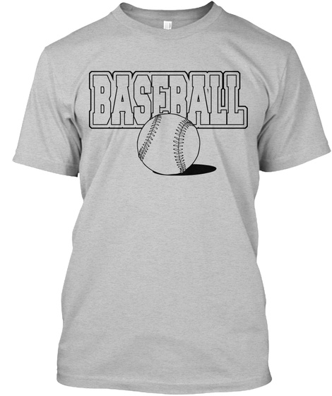 T Shirt Baseball Sports Tee Light Heather Grey  T-Shirt Front