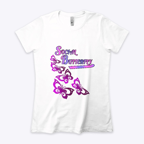 Social Butterfly White T-Shirt Front