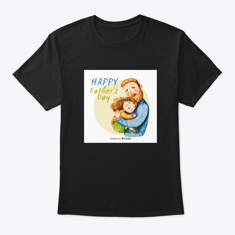 Happy Fathers Day   Father And Daughter Black T-Shirt Front