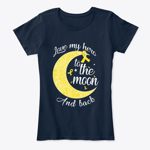Childhood Cancer Hero  New Navy T-Shirt Front