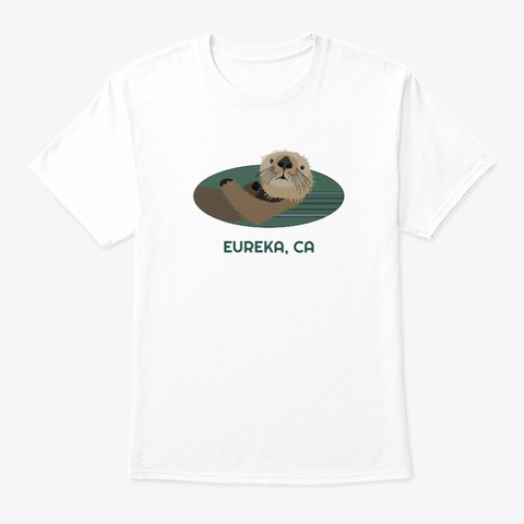 Eureka Ca Otter Pnw Tribal White áo T-Shirt Front