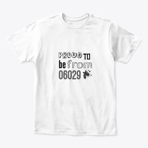 Kids "Proud To Be From 06029" Cow Shirt White T-Shirt Front