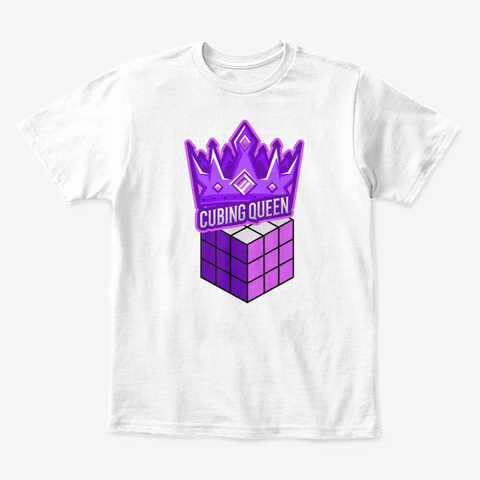 Cube Shirt   "Cubing Queen" White T-Shirt Front