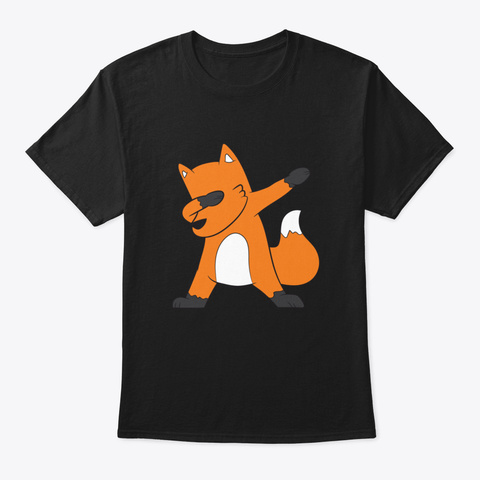 Dabbing Fox Kids Cute Dabbing Fox Black T-Shirt Front