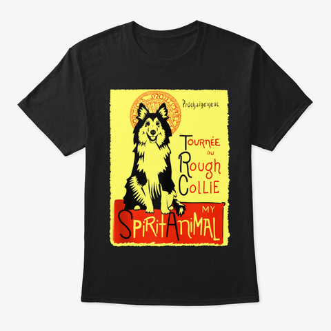 Cute Rough Collie Rough Haired Collie Do Black T-Shirt Front
