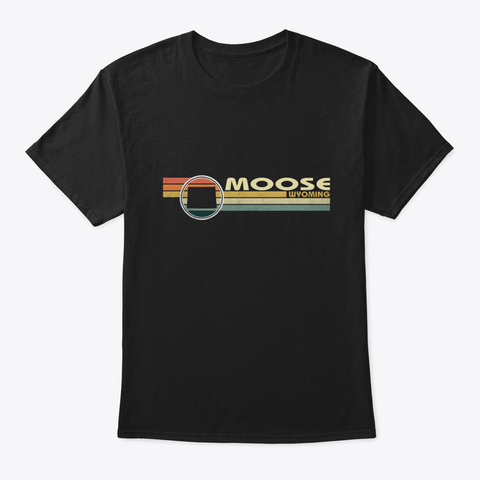 Wyoming Moose Vintage Black T-Shirt Front