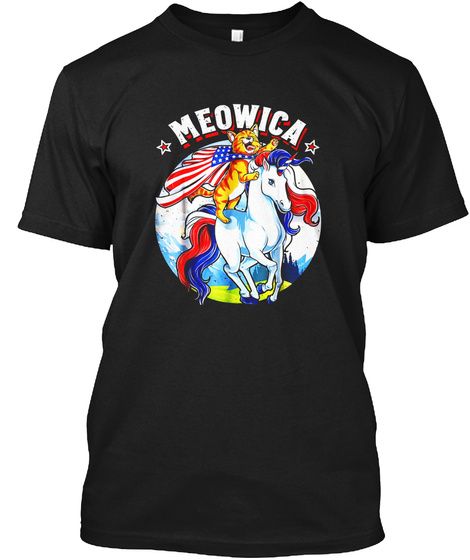 Meowica Cat Unicorn 4th Of July T Shirt Kids Girls Merica