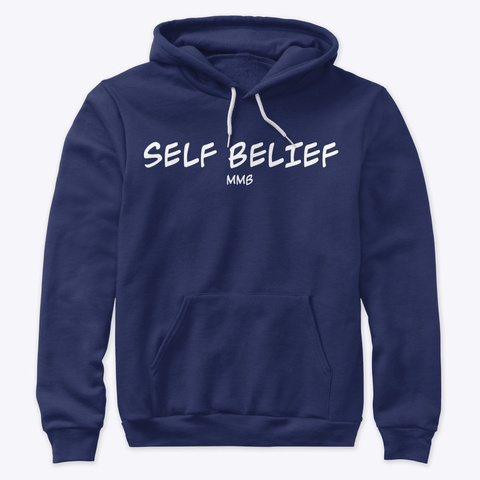 Premium Self Belief Line  Navy T-Shirt Front