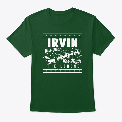 Irvin The Legend Christmas Style Deep Forest T-Shirt Front