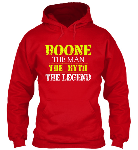 Boone The Man The Myth The Legend Red T-Shirt Front