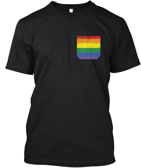 Distressed Gay Pride Flag Pocket T Shirt