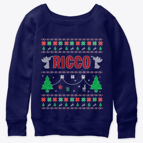 Ugly Christmas Themed Gift For Ricco Navy  T-Shirt Front