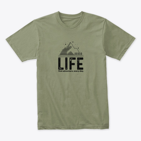 Find Adventure T Shirt Light Olive T-Shirt Front