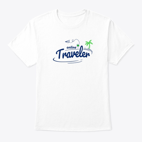 Online Traveler White T-Shirt Front