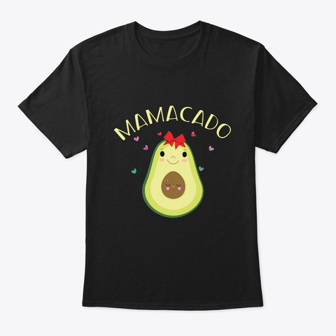 Mamacado Vegan Vegetarian Mom Pregnancy Black T-Shirt Front