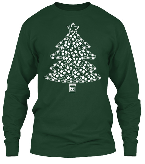 Pharmacy Christmas Shirt Forest Green T-Shirt Front