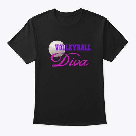 Volleyball Diva Black Camiseta Front