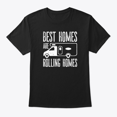 Camping Outdoors Black T-Shirt Front