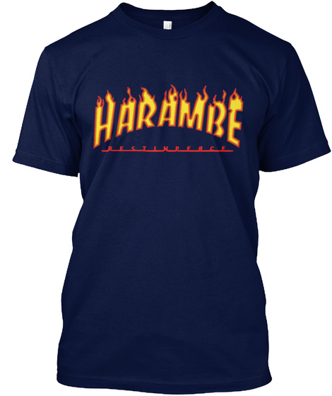 Harambe Navy T-Shirt Front
