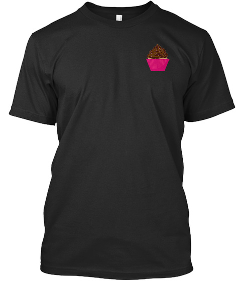 Cupcake Baker Apparel Black T-Shirt Front
