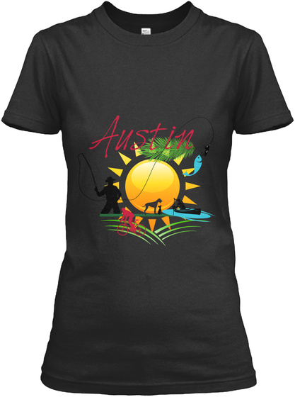 Austin Black T-Shirt Front