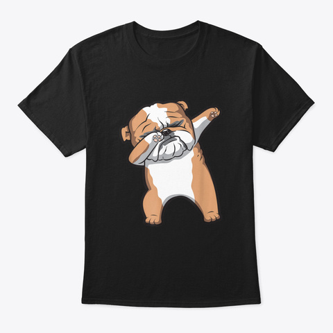 Dabbing English Bulldog Dab Dance Black T-Shirt Front