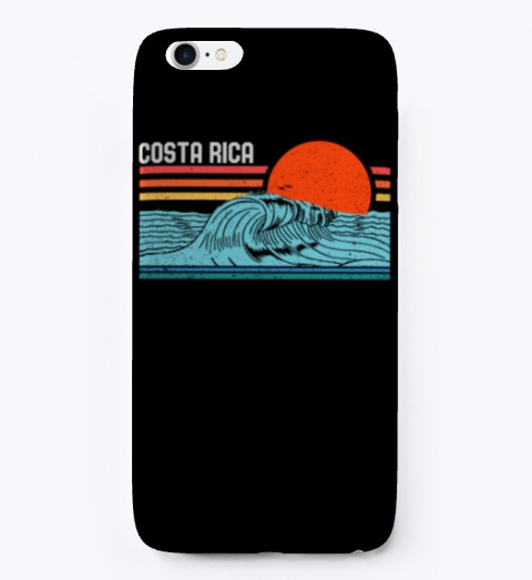 Vintage Retro Costa Rica Beach Surfing Black T-Shirt Front