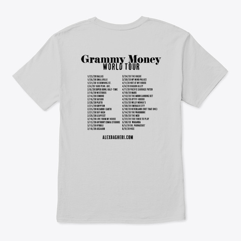 Grammy Money 2028 Limited Edition Light Steel T-Shirt Back
