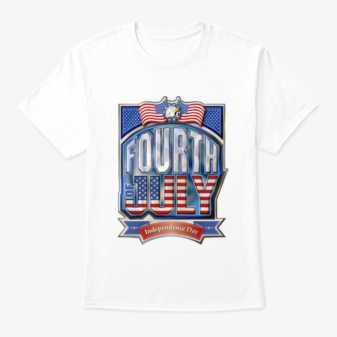 4th July T Shirts White T-Shirt Front