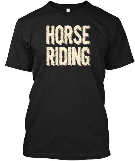 Horse Riding Black T-Shirt Front