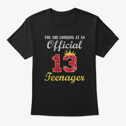 Officially 13 Years 13th Birthday 2007 F Black T-Shirt Front