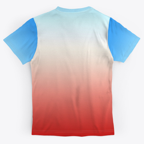 Blue White Red Abstract Color Gradient Standard T-Shirt Back