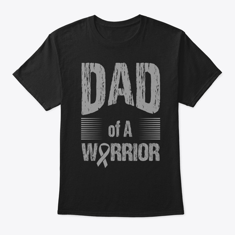 Brain Cancer Dad Of Warrior Autism Black T-Shirt Front
