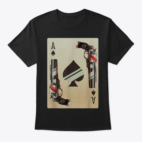 2 Ace Of Spades Card Tshirt74 Black T-Shirt Front