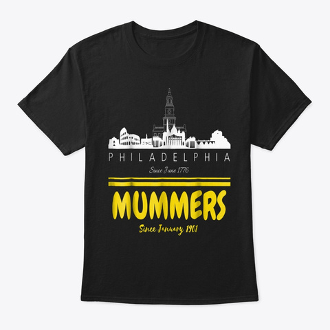 Philadelphia Mummers New Year S Day Para Black T-Shirt Front