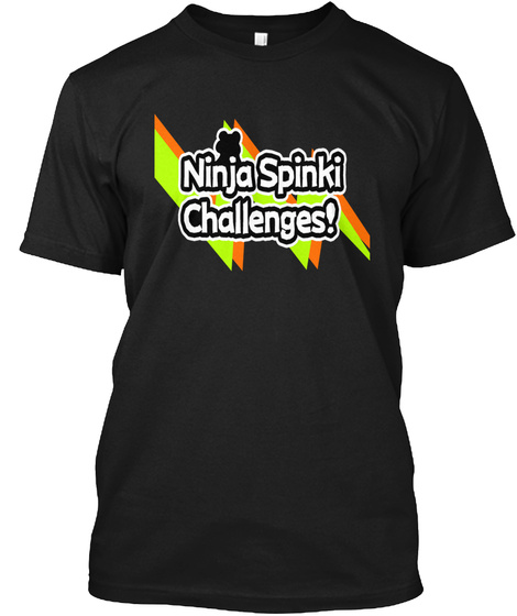 Ninja Spinki Challenges! Black T-Shirt Front