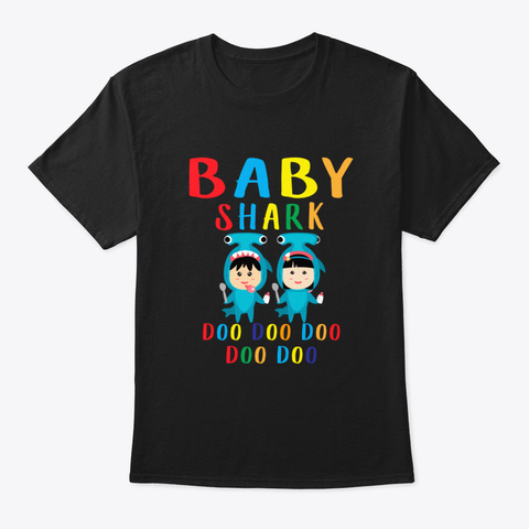 Baby Shark Rqtq1 Black Camiseta Front