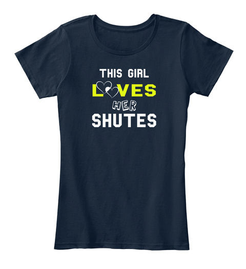 This Girl L               Ves Her Shutes New Navy T-Shirt Front