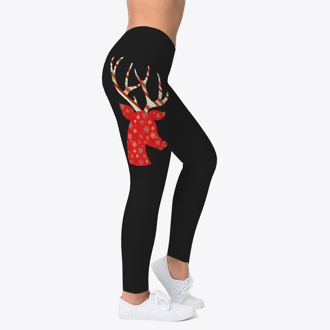 Christmas Deer  Leggings Black T-Shirt Right